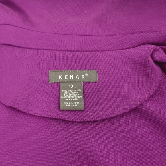 Kenar Raspberry Pink Elbow Sleeve Cropped Jacket Blazer Size 10 EUC - Picture 5 of 6